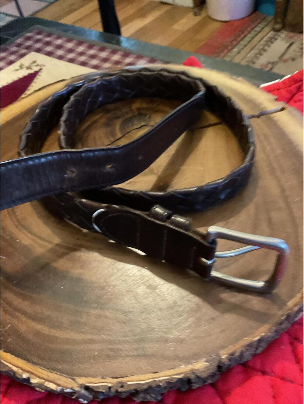 Handcrafted Braided Leather Belt - Size 38